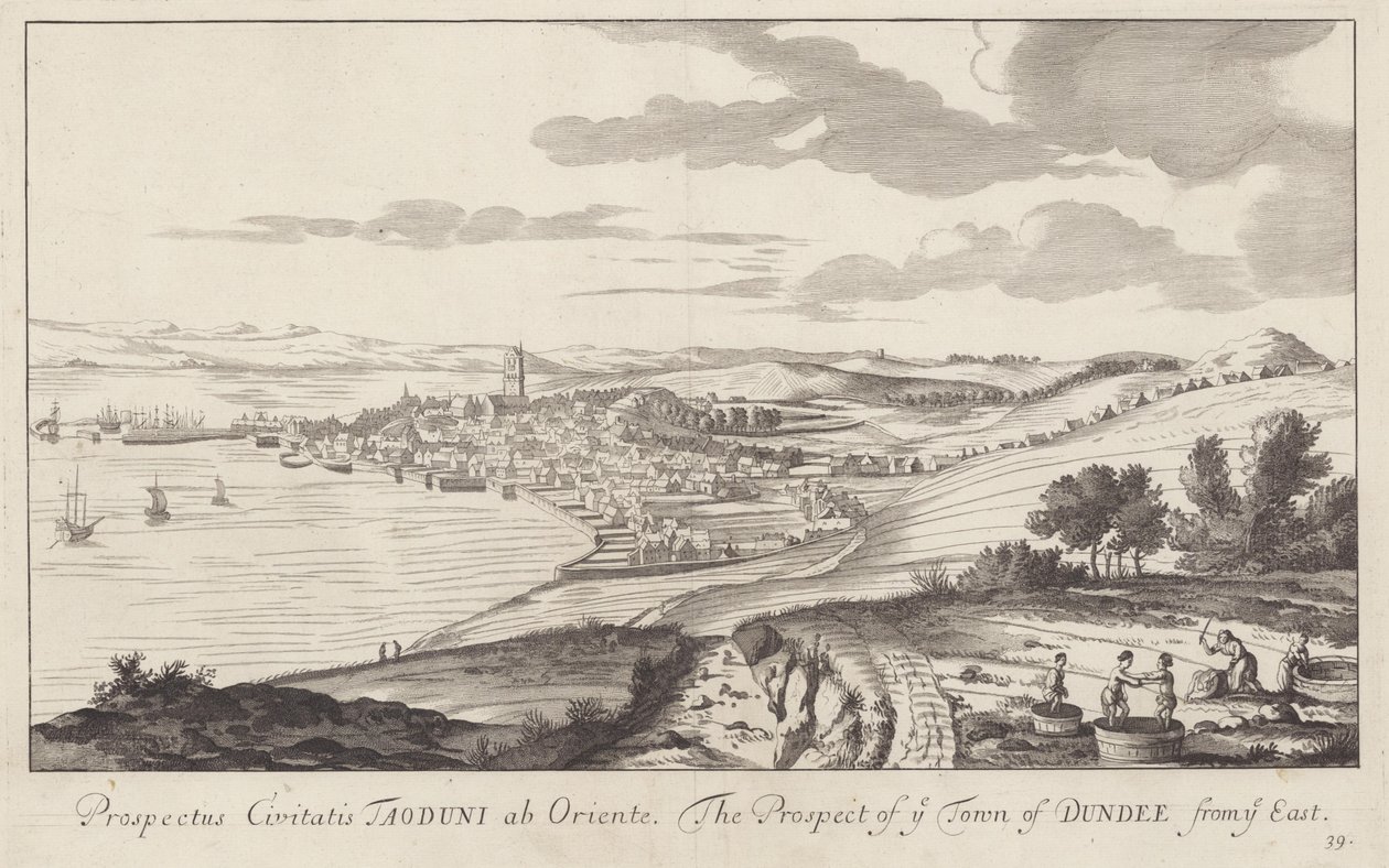 Obraz Dundee, Angus, Skotsko nakreslený v roce 1693 od John Slezer