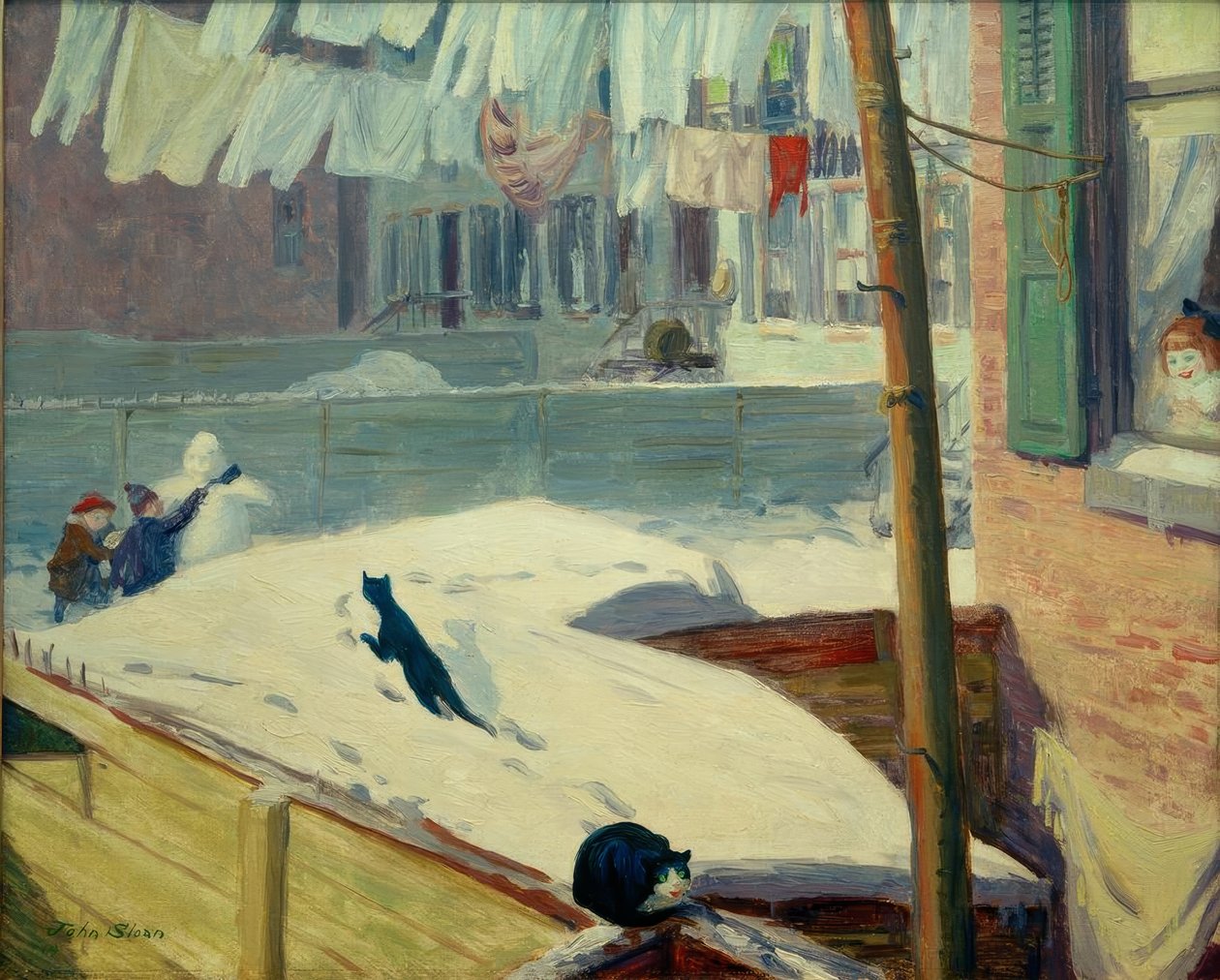 Backyards, Greenwich Village od John French Sloan