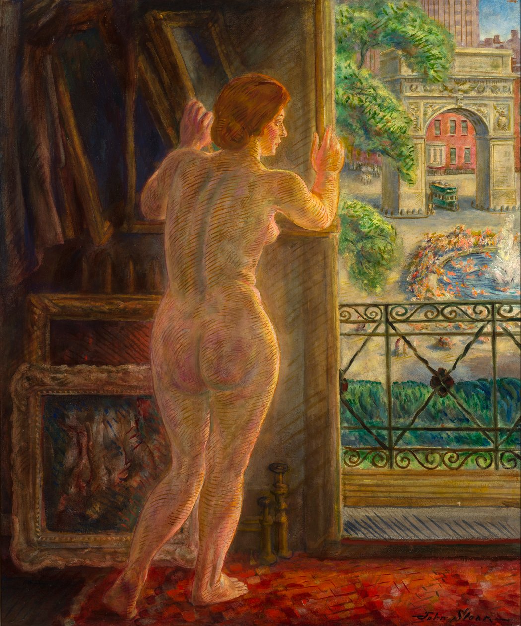 Při pohledu na Washington Square od John French Sloan