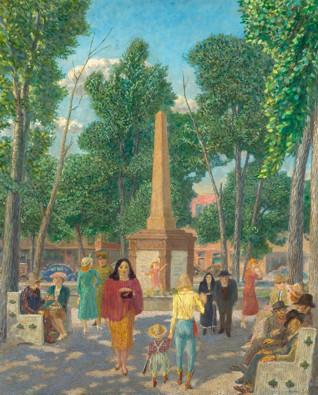 Památník na náměstí v New Yorku od John French Sloan