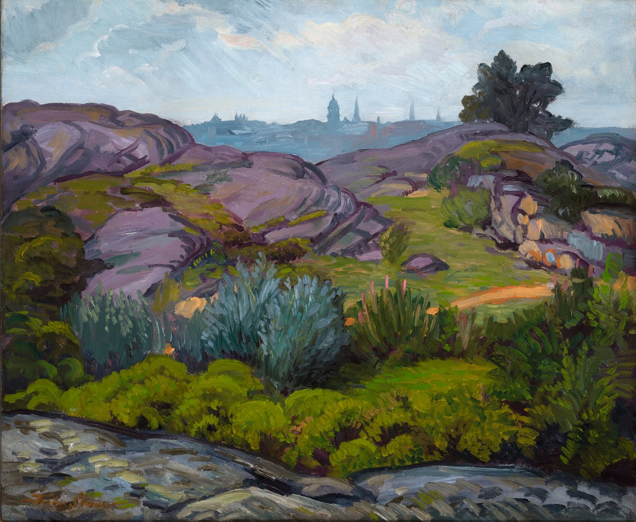 Cesta skrz skály a keře od John French Sloan