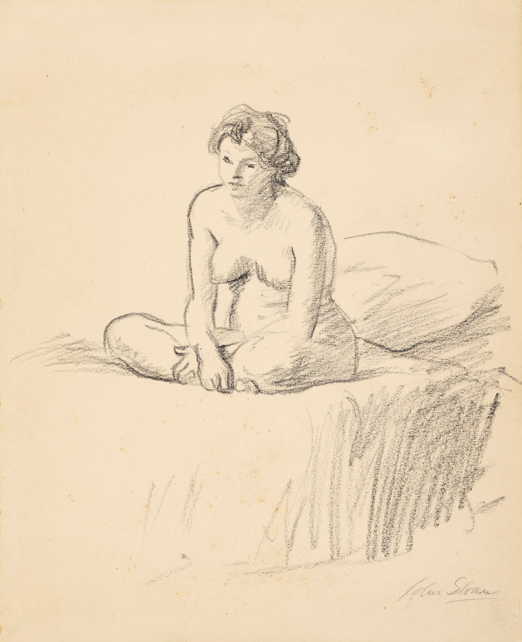 Sedící nahá od John French Sloan