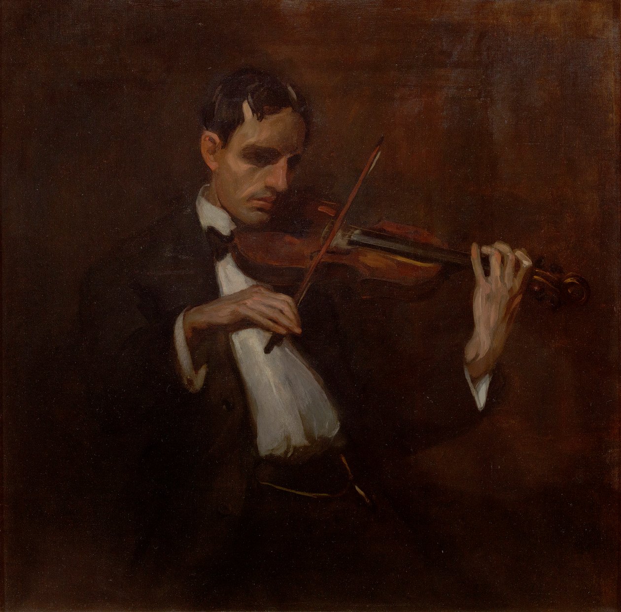 Houslista - Will Bradner (olej na plátně) od John French Sloan