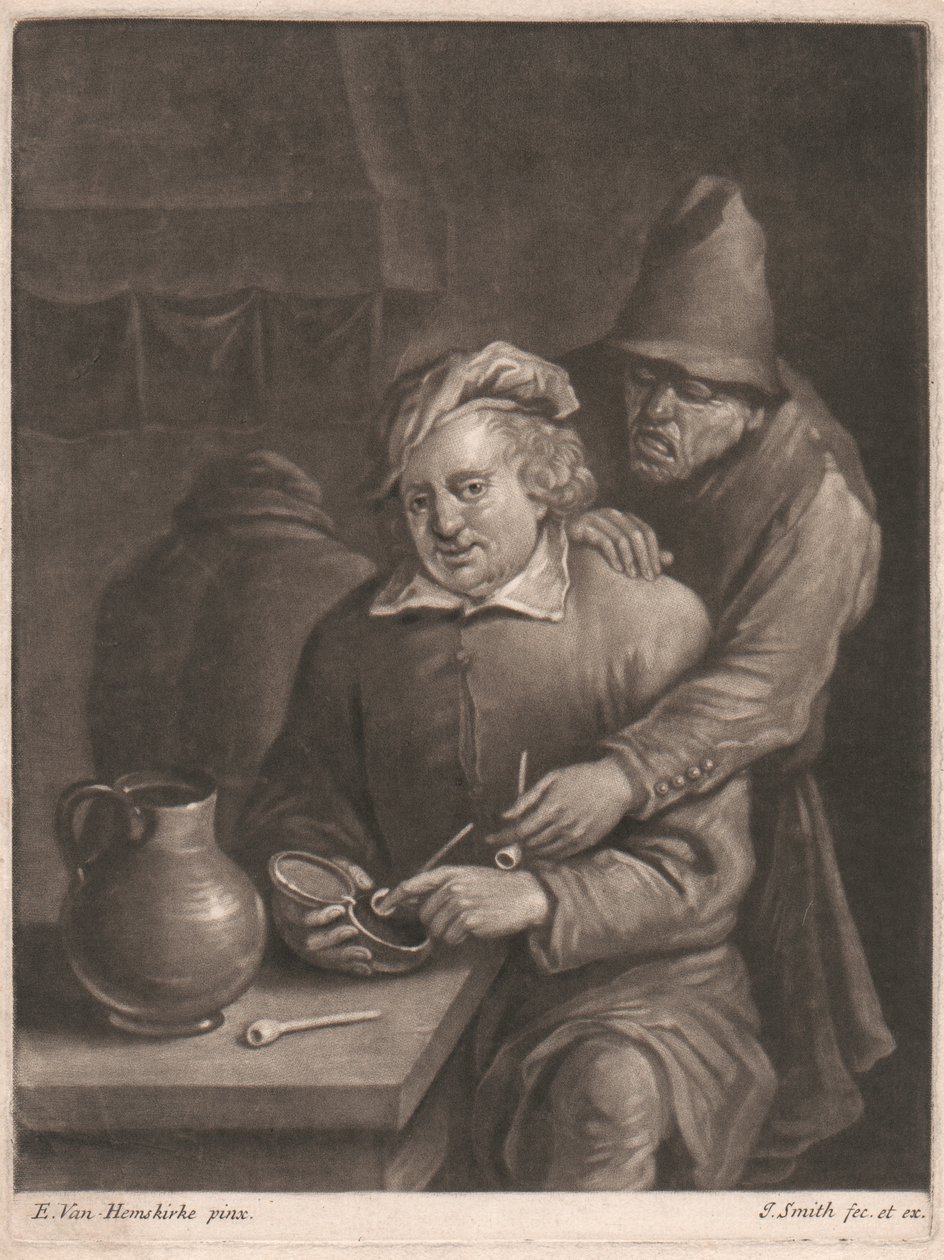 Kuřák sedící u stolu od John Smith