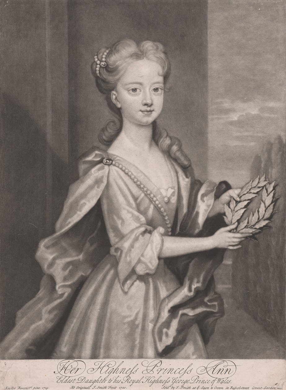 Její Výsost princezna Ann, nejstarší dcera Jeho královské Výsosti George Prince z Walesu, 1720 od John Smith