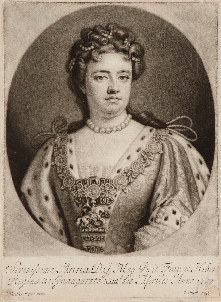 Queen Anne (mezzotinta) od John Smith