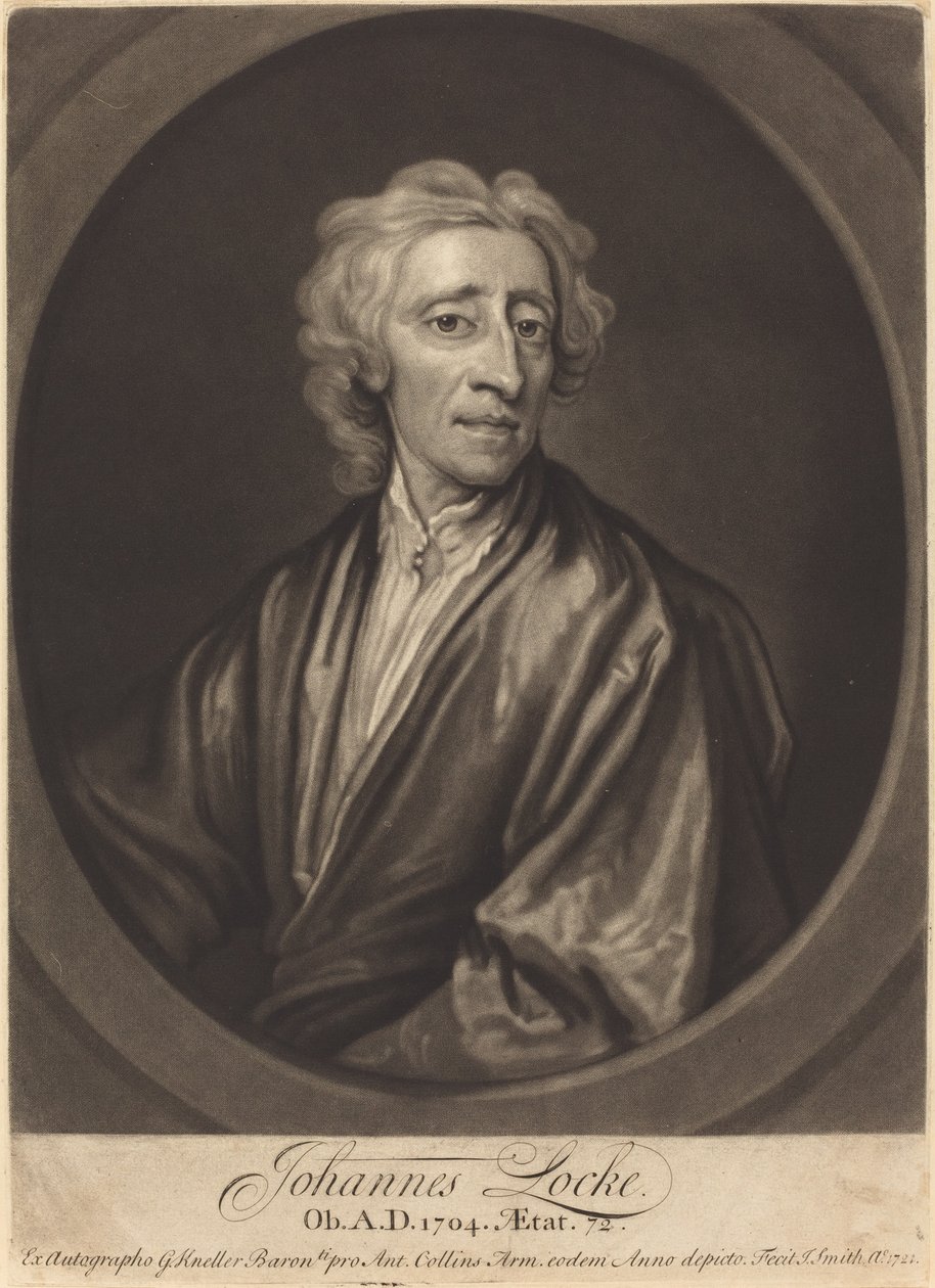 John Locke od John Smith after Sir Godfrey Kneller