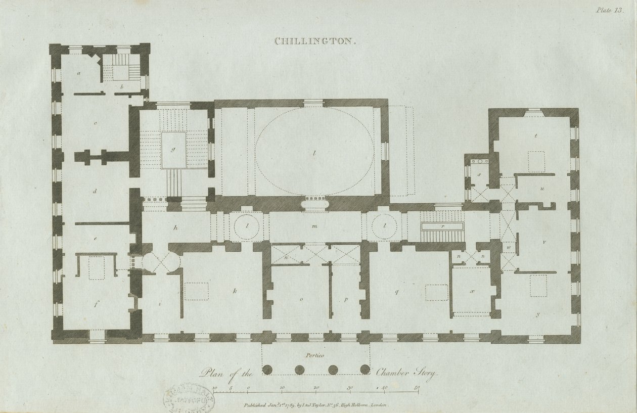 Chillington Hall: rytina od John Soane
