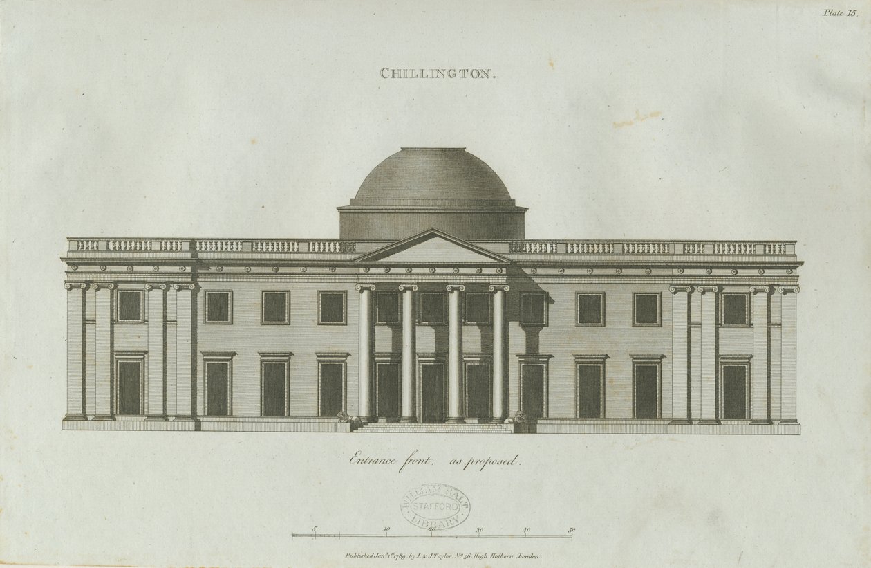 Chillington Hall: rytina od John Soane