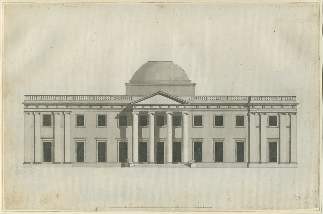 Chillington Hall: perokresba, nd [1780] (kresba) od John Soane