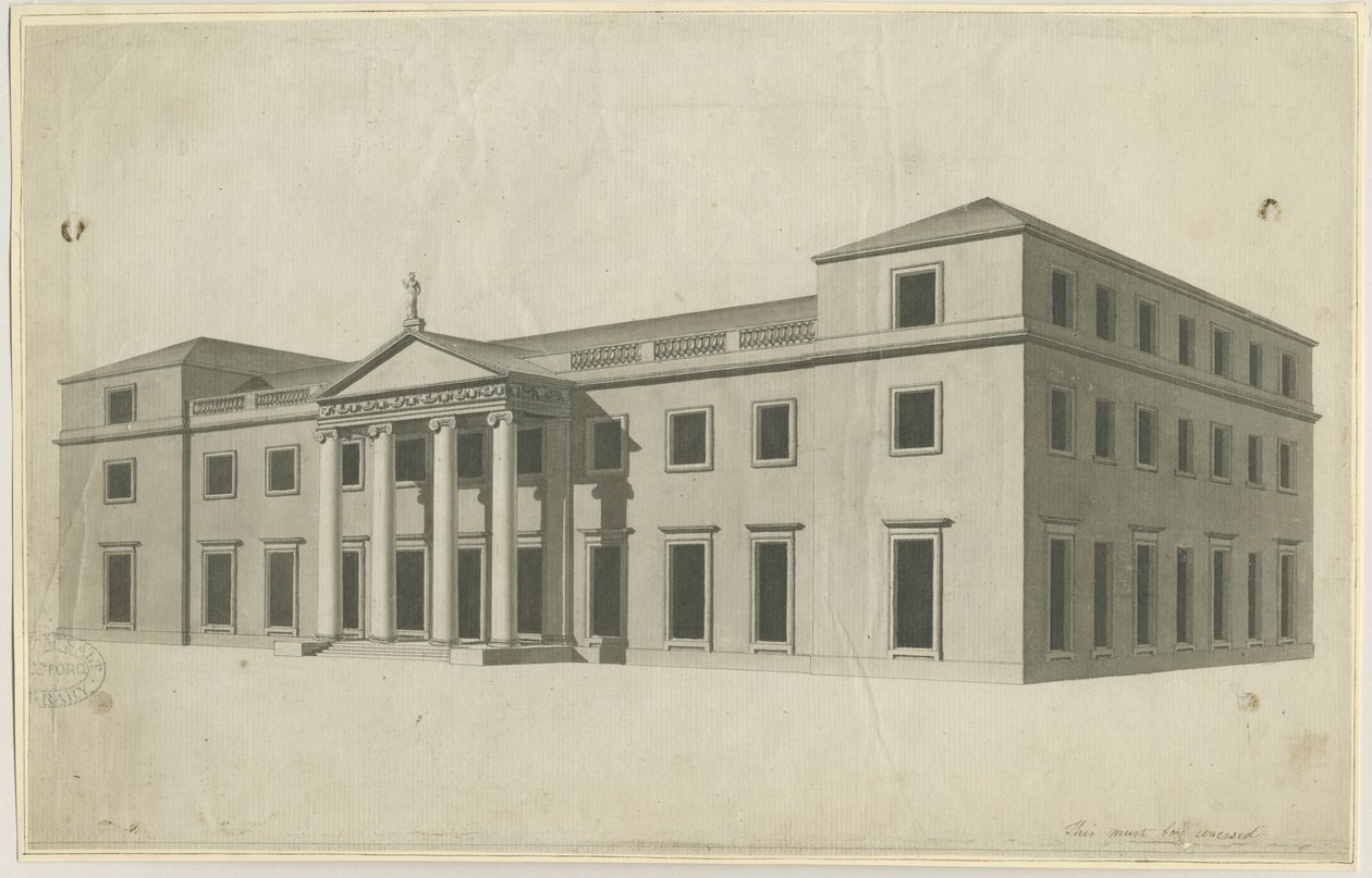 Chillington Hall: perokresba, nd [80. léta 18. století] od John Soane