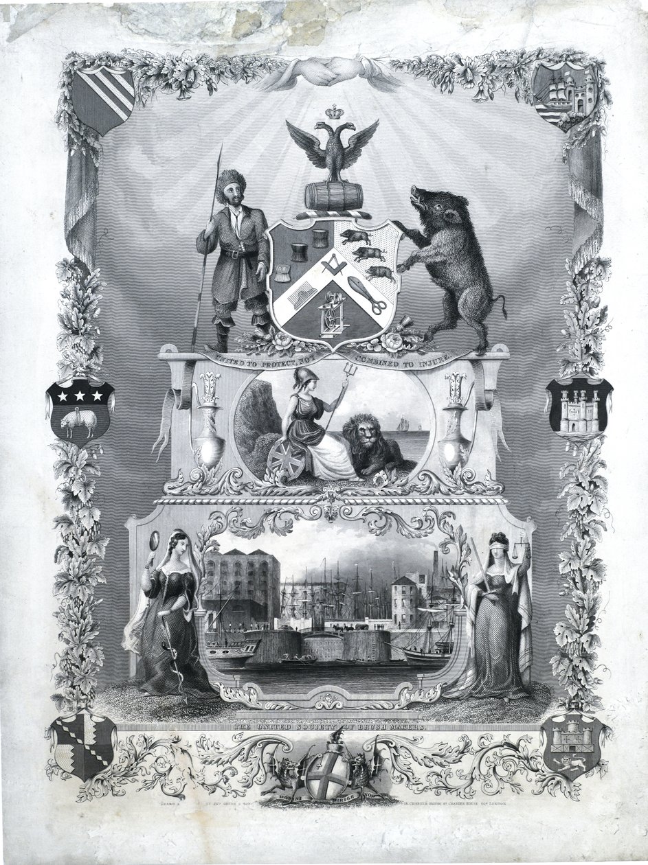 Spojené sdružení kartáčníků, asi 1840 (rytina na papíře) od John & Son Shury