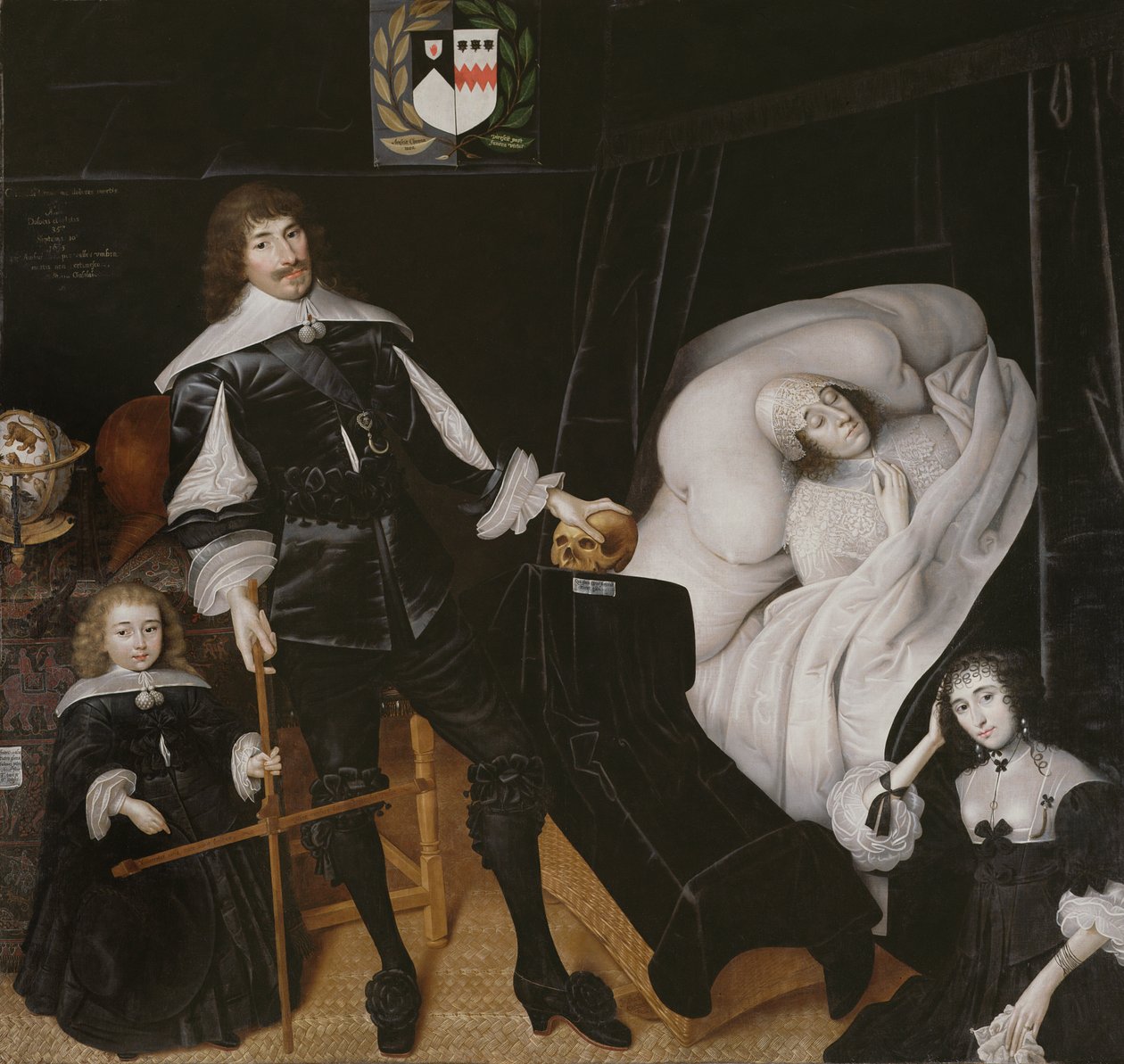 Sir Thomas Aston (1600-45) na smrtelné posteli své ženy od John Souch