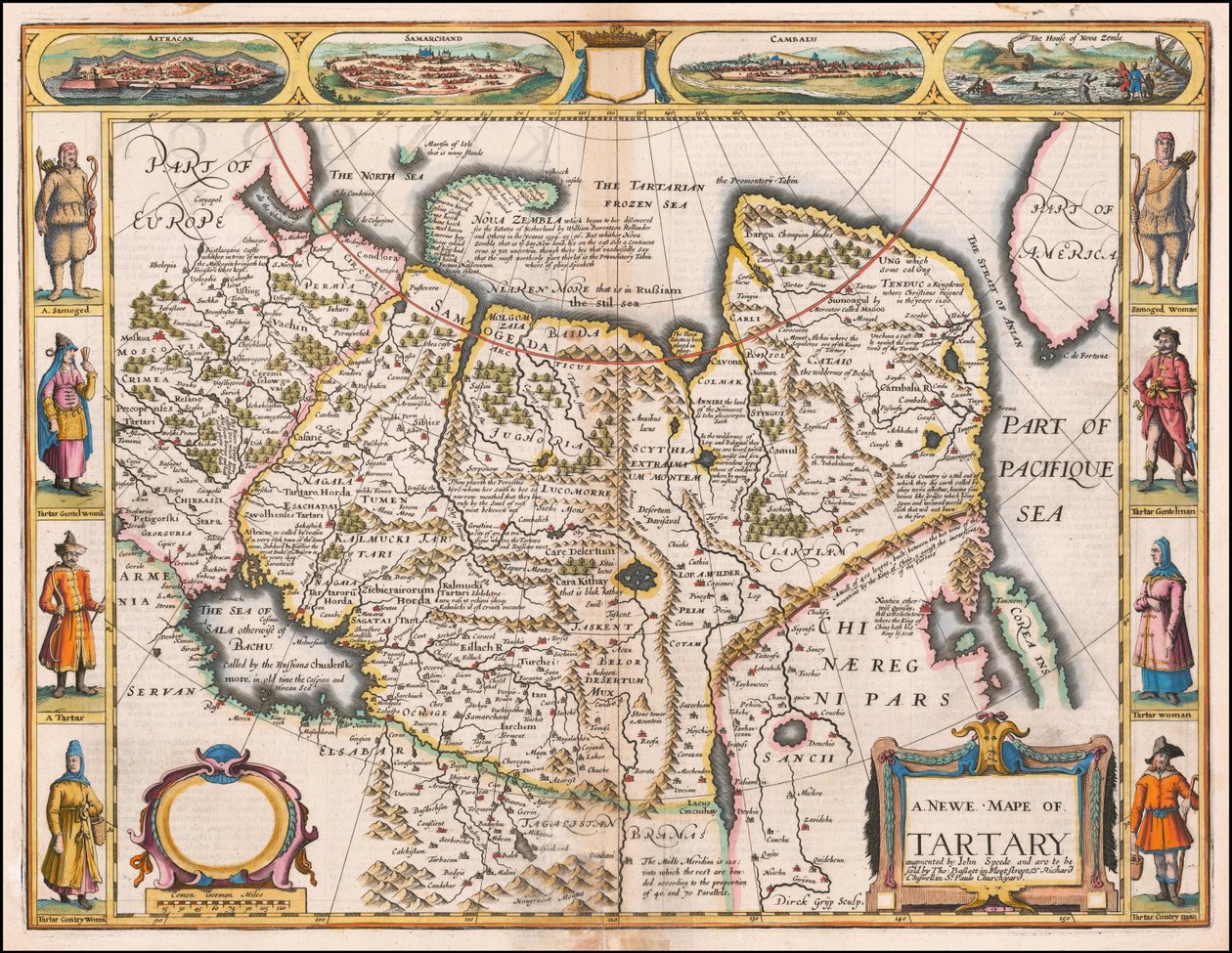 Mapa Tartárie z roku 1626, John Speed od John Speed