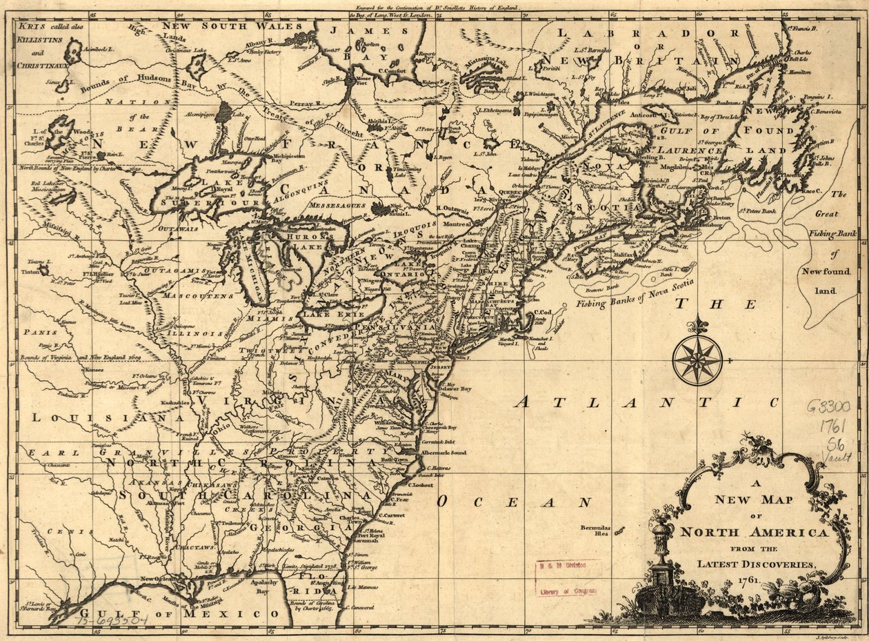 Nová mapa Severní Ameriky podle nejnovějších objevů. LOC 75693504 od John Spilsbury
