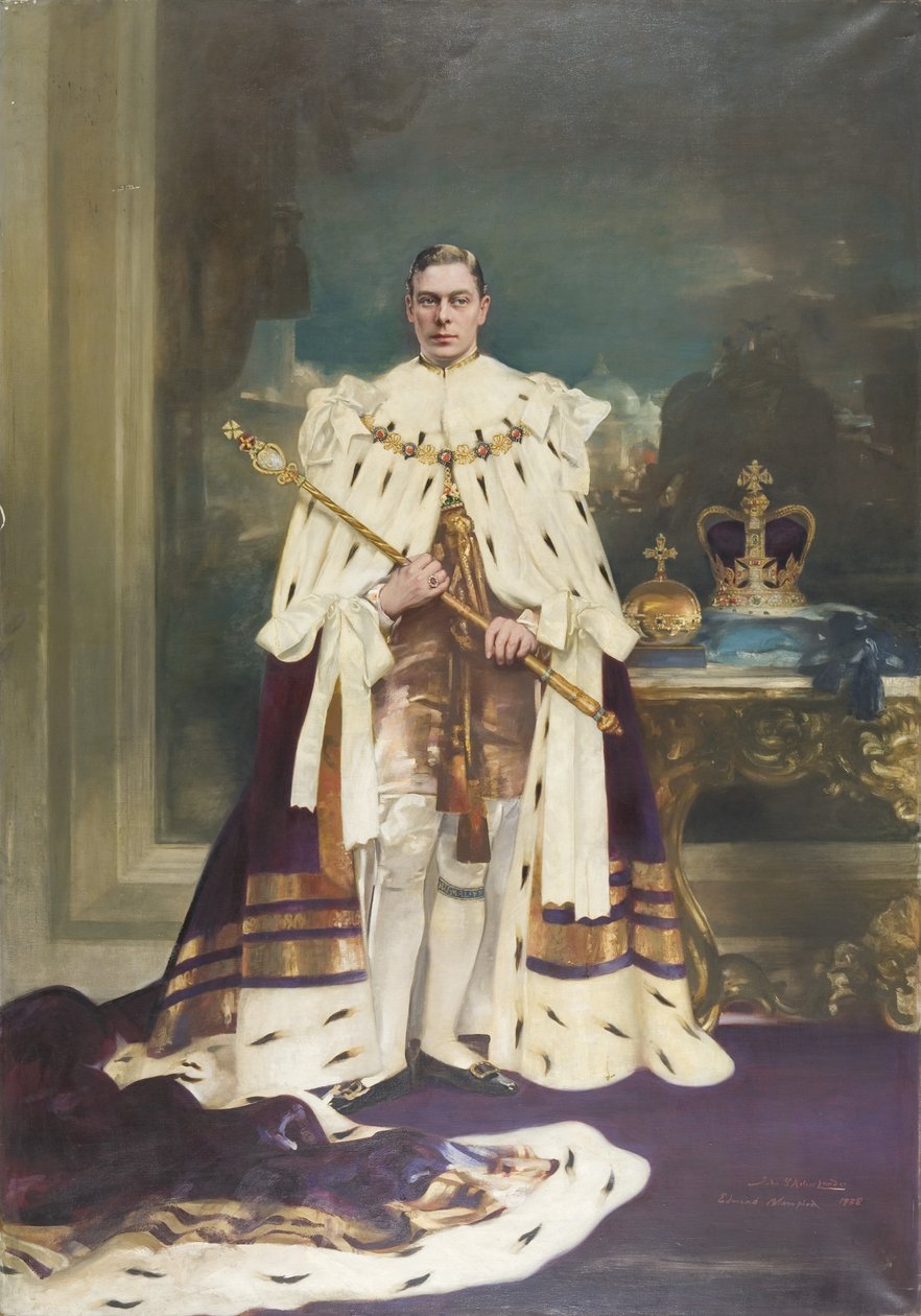 Portrét H.M. Král Jiří VI. (olej na plátně) od John St. Helier Lander