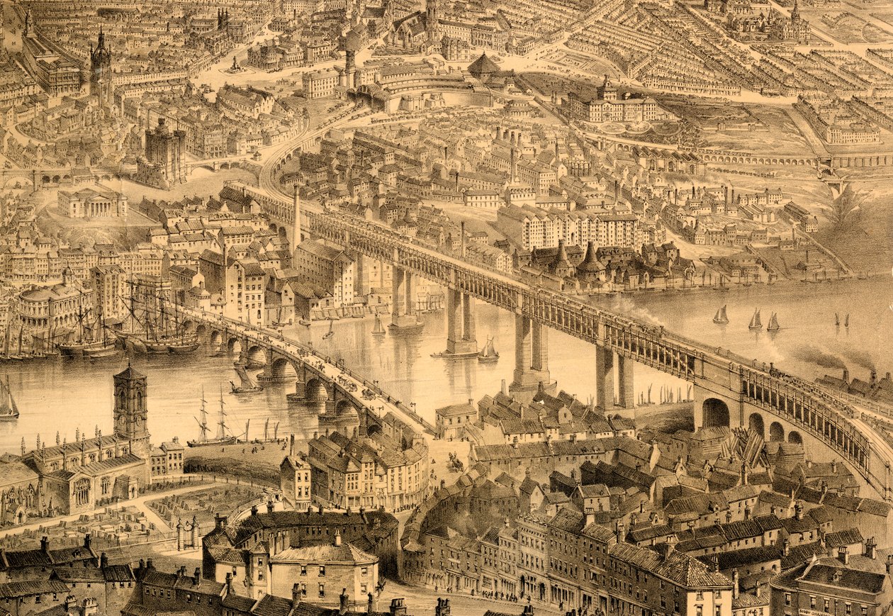Newcastle upon Tyne za vlády královny Viktorie, 1864 od John Storey