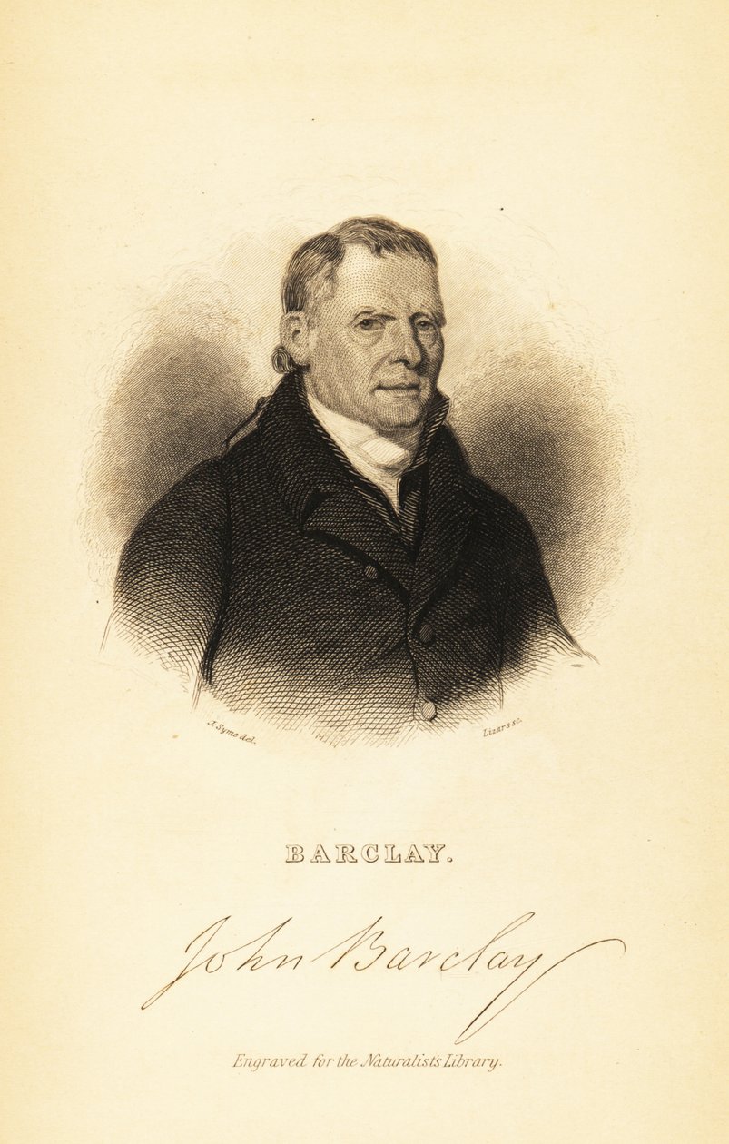 Portrét Johna Barclaye, skotského srovnávacího anatoma., 1841 (rytina) od John Syme
