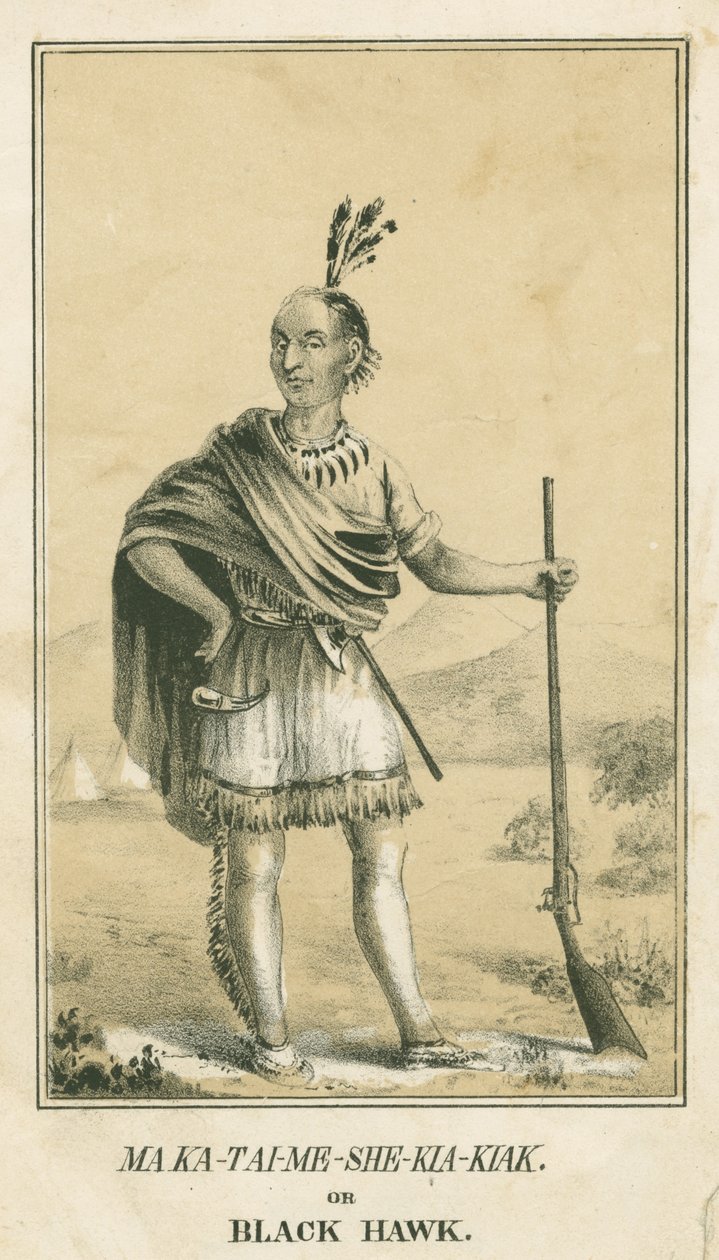Ma Ka-Tai-Me-She-Kia-Kiak nebo Black Hawk, 1840 od John T. Bowen