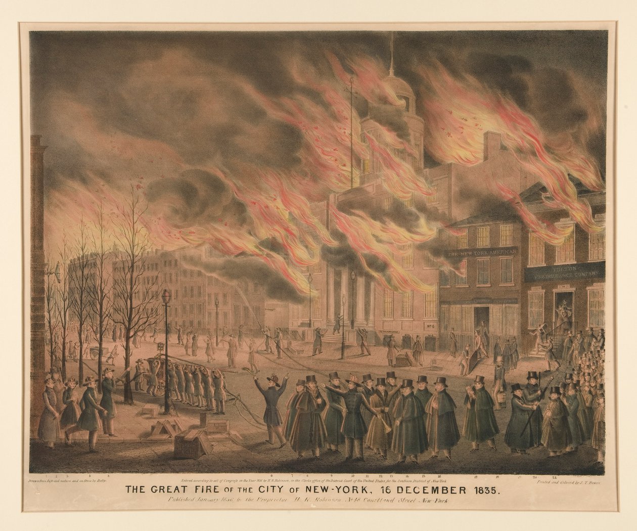 Velký požár města New York, 16. prosince 1835 od John T. Bowen