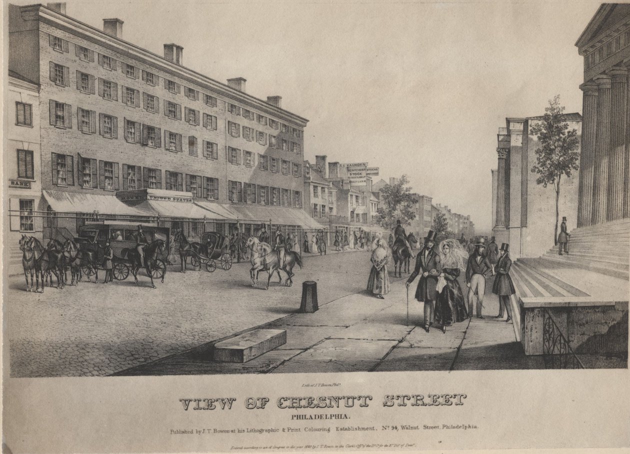 Pohled na Chesnut Street, Philadelphia od John T. Bowen