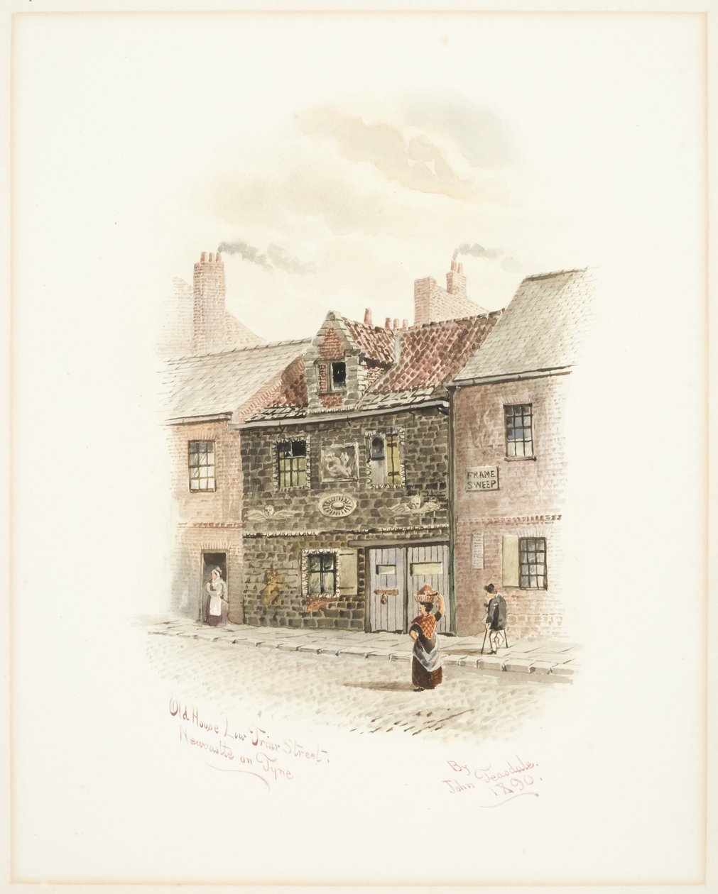 Old House Low Friar Street, Newcastle upon Tyne (bodycolor) od John Teasdale