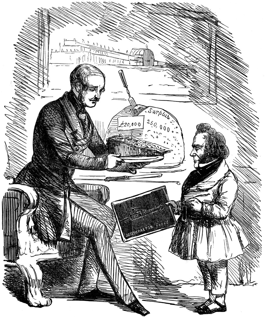 Albert, princ choť královny Viktorie a Joseph Paxton, 1851 od John Tenniel