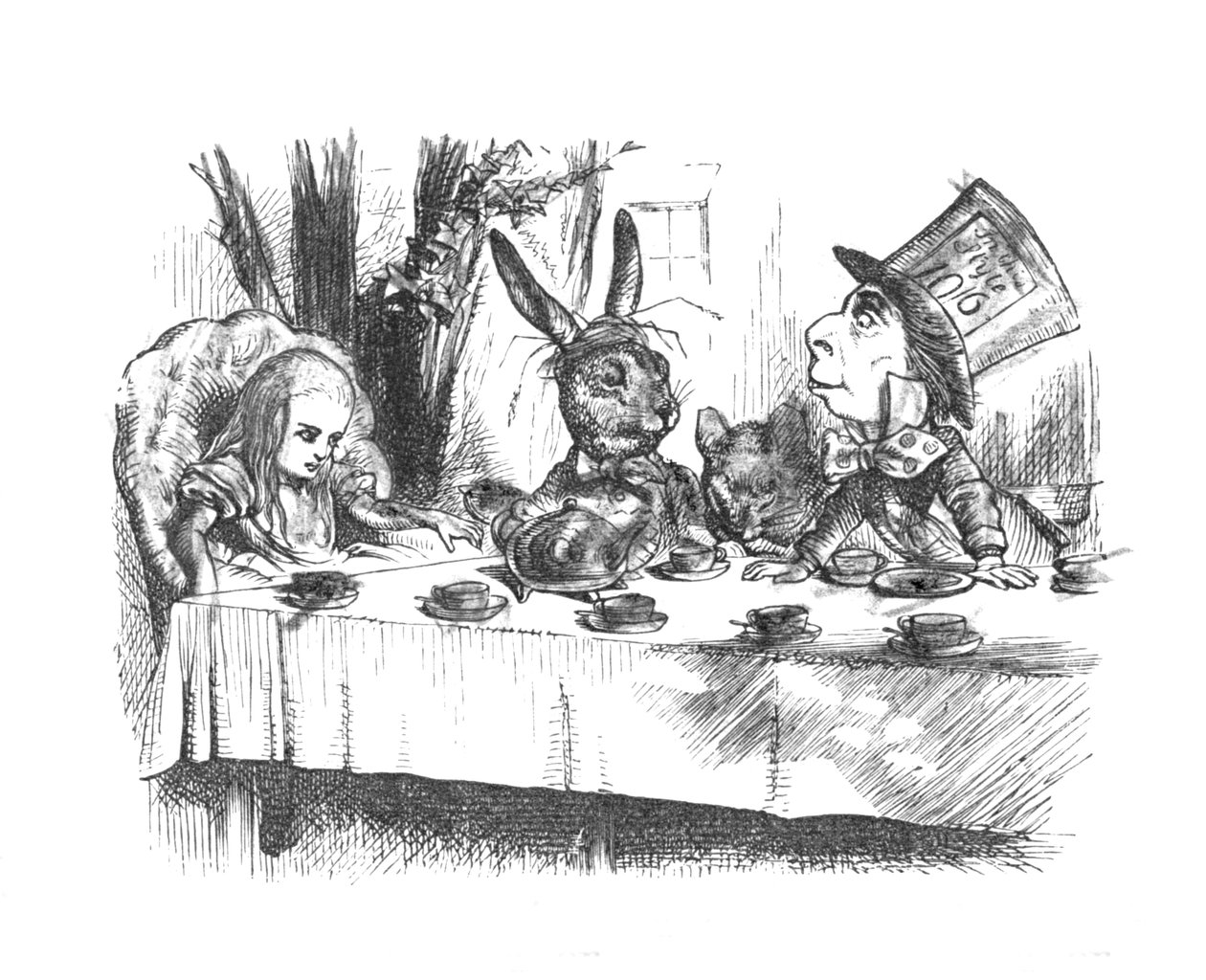 Alice na čajovém večírku Mad Hatters, 1889 od John Tenniel