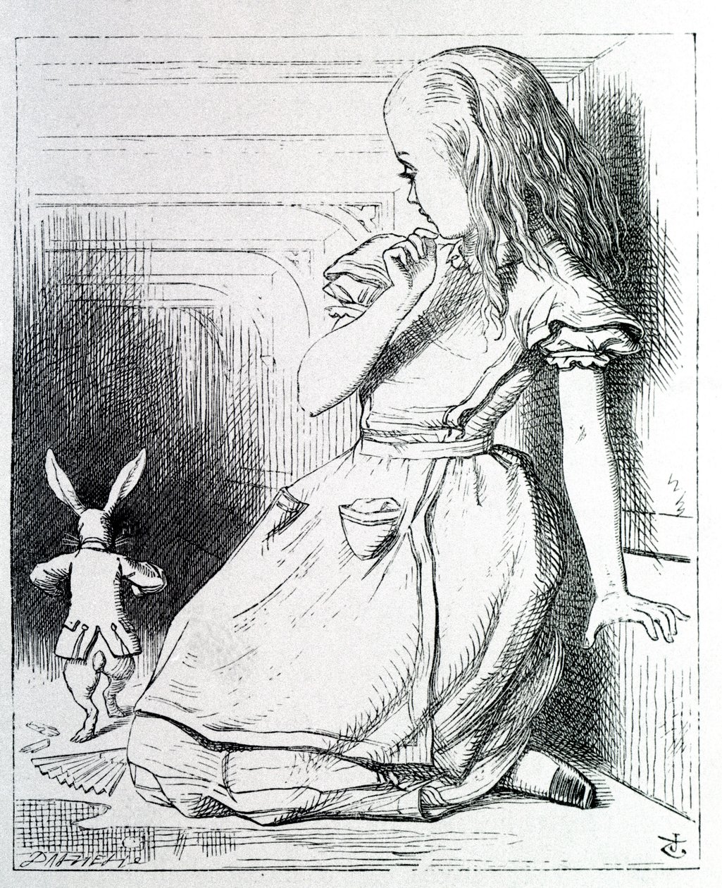Alenka a králík - v „Aličiných dobrodružstvích v říši divů a přes zrcadlo“ od Lewise Carrolla, nemocného. John Tenniel (1820-1914) od John Tenniel