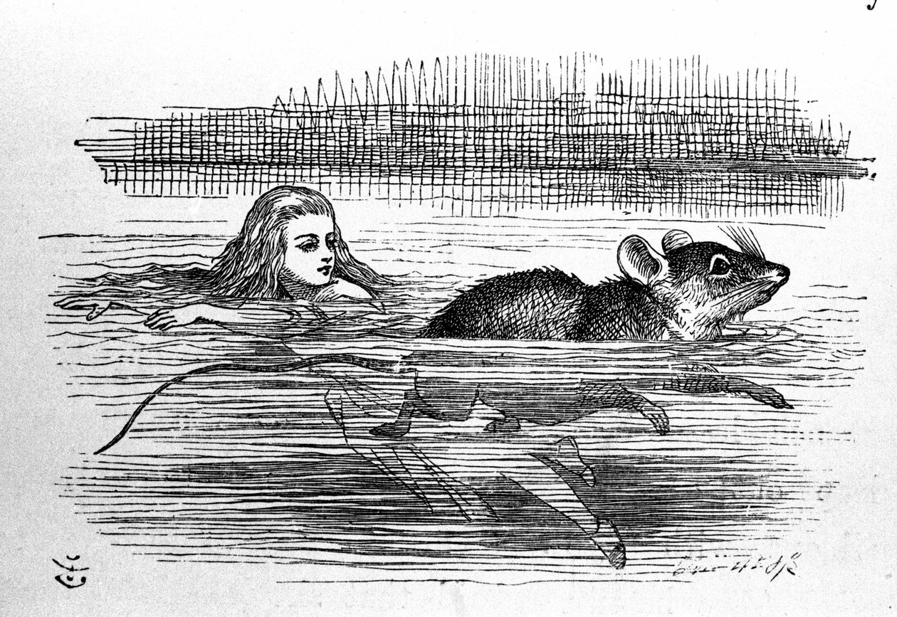 Alenka v říši divů od Lewise Carrolla (E. Dodgson). Ilustrace prvního vydání od Tenniela od John Tenniel