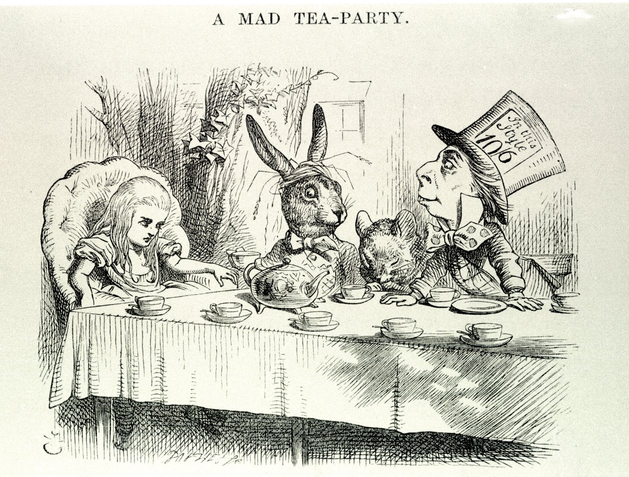 Alice bere „“ Alenčina dobrodružství v říši divů a přes zrcadlo od Lewise Carrolla“, ilustrace John Tenniel (1820-1914) od John Tenniel