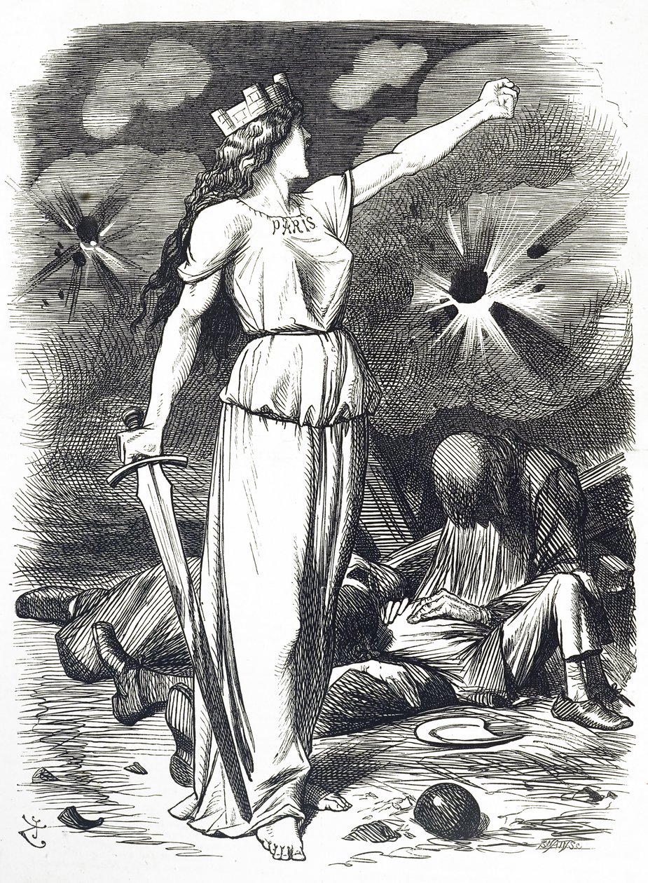 Kreslený komentář k obléhání Paříže, ke kterému došlo během francouzsko-pruské války od John Tenniel