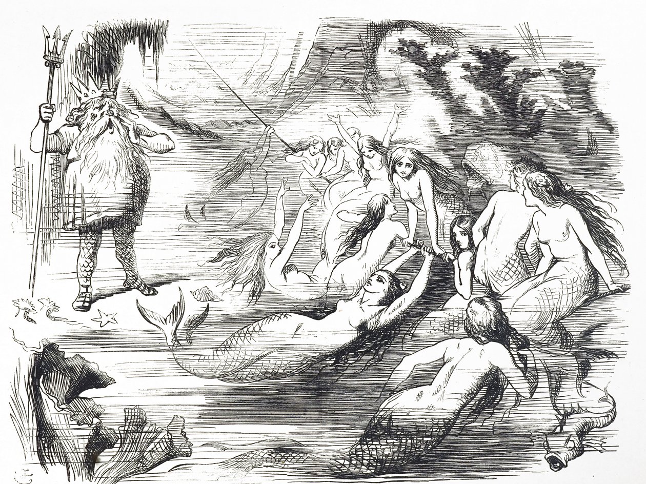 Kreslený komentář k druhému pokusu o položení Atlantického telegrafního kabelu od John Tenniel