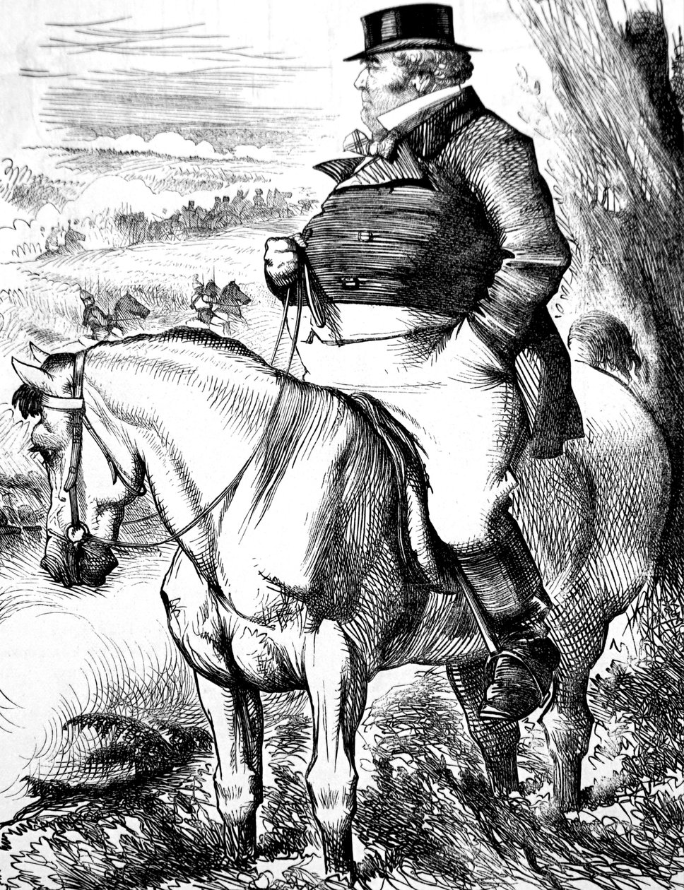 John Bull sleduje podzimní manévry od John Tenniel