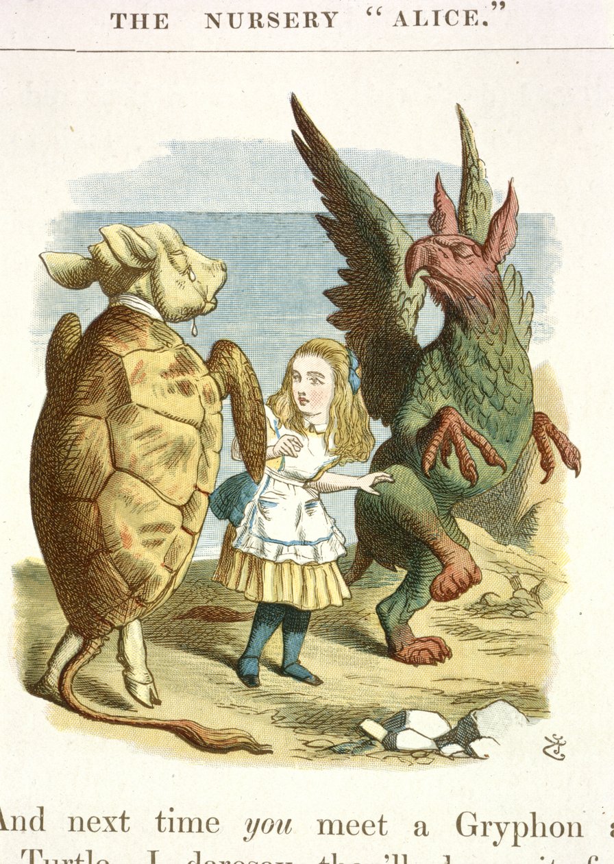 Mock Turtle a Gryphon od John Tenniel