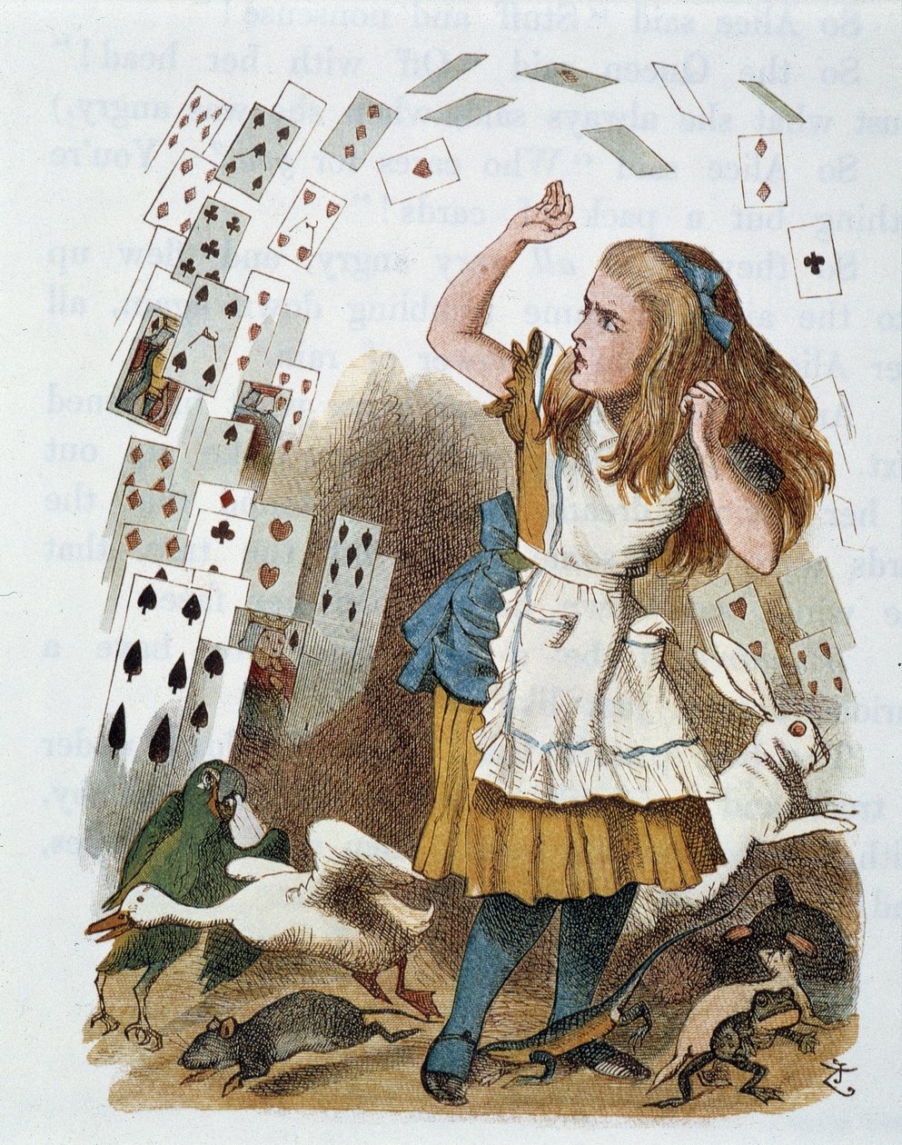 Hrací karty – ve „The školce“ „Alenka v říši divů““ od Lewise Carrolla, ilustrace John Tenniel (1820-1914) od John Tenniel