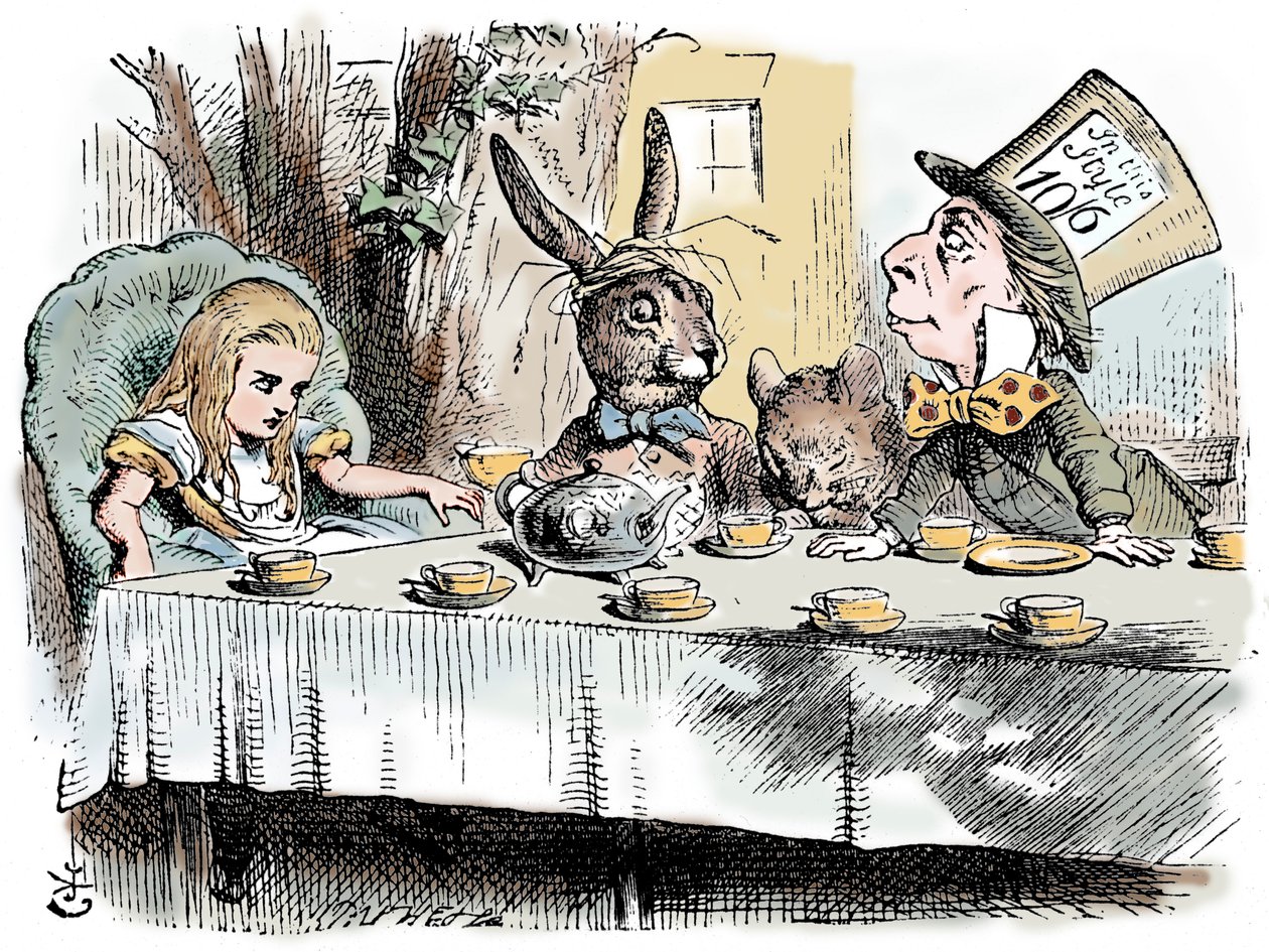 Scéna z Alenčina dobrodružství v říši divů od Lewise Carrolla, 1865 od John Tenniel