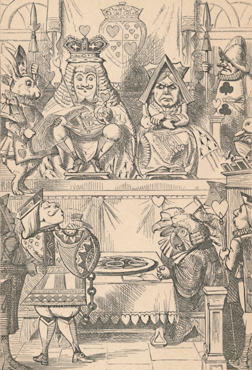 Král a královna srdcí u dvora, 1889 od John Tenniel