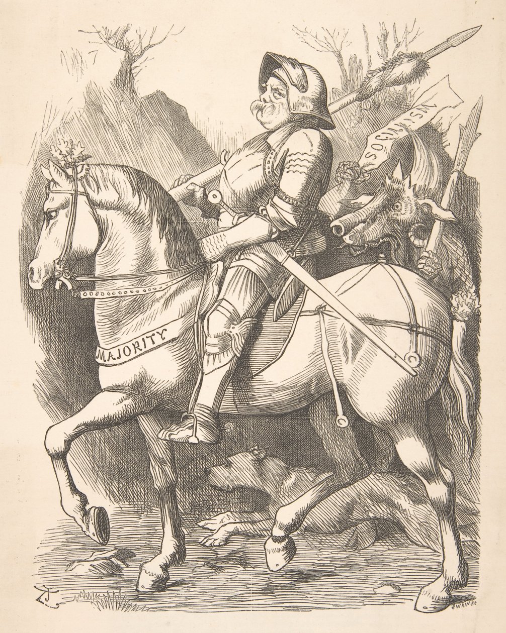 Rytíř a jeho společník Punch, 5. března 1887, 1887. od John Tenniel