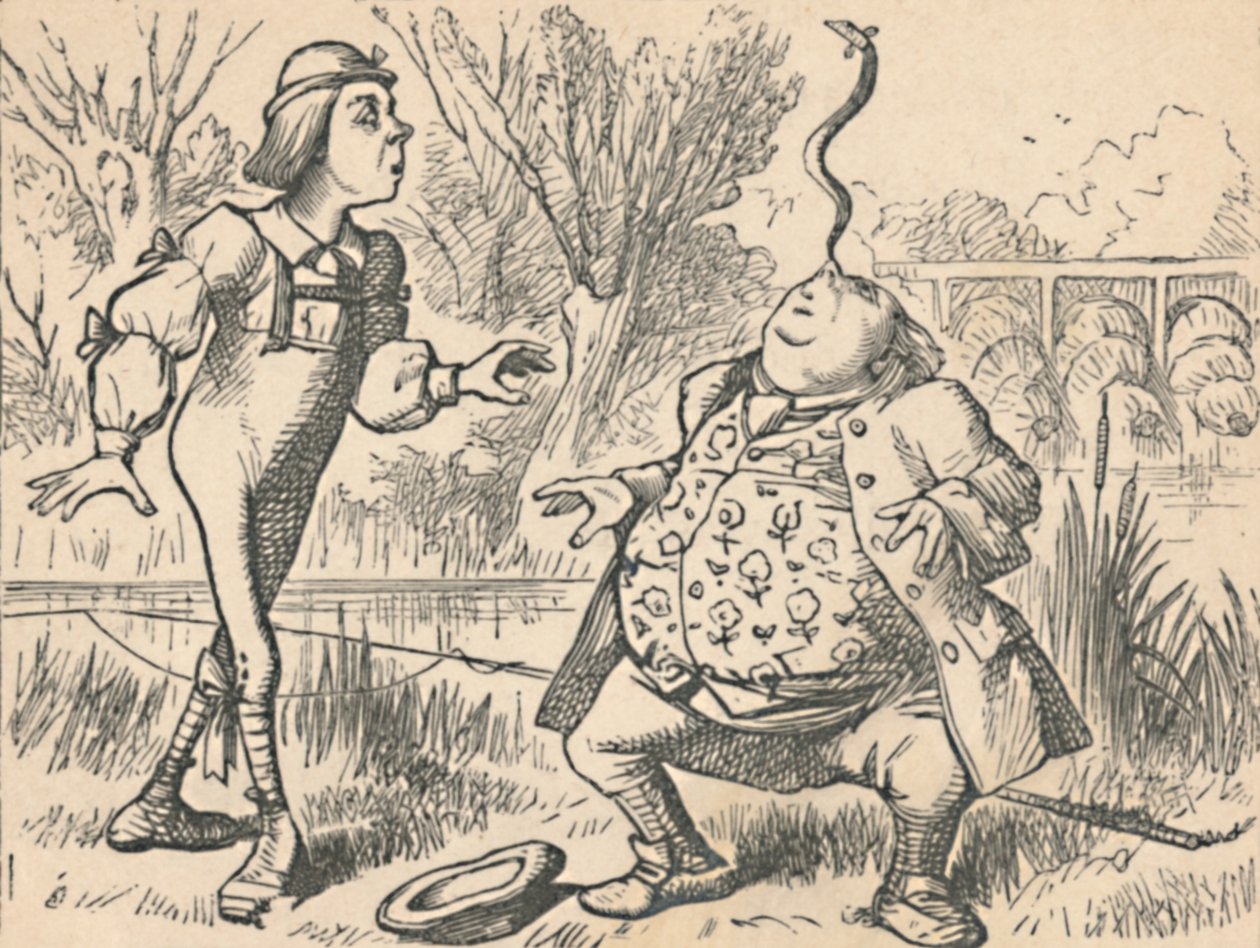 Mládež a jeho otec, který balancuje rybu na nose, 1889 od John Tenniel