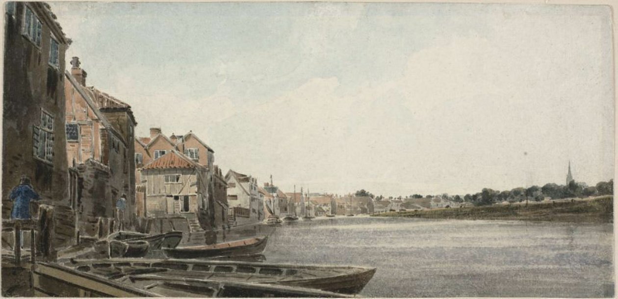 Pohled na Wensum na King Street, převzato z Foundary Bridge od John Thirtle
