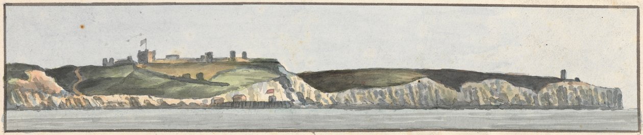 Hrad Dover, severovýchod, 1/2 severu (jedna z pěti kreseb na jedné hoře) od John Thomas Serres