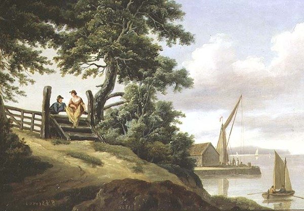 Milenci u brány od John Thomas Serres