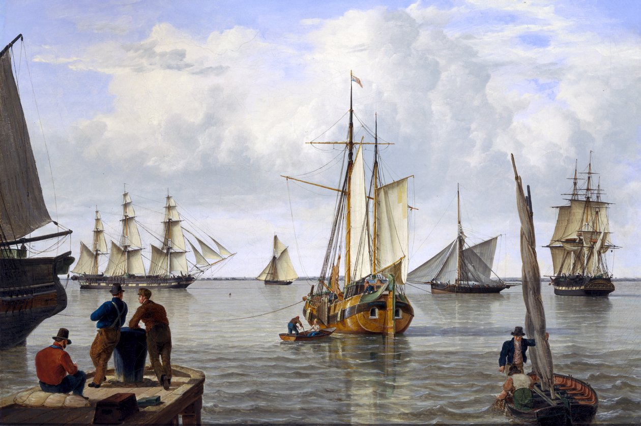 Přeprava v ústí řeky Temže, 1820 od John Thomas Serres