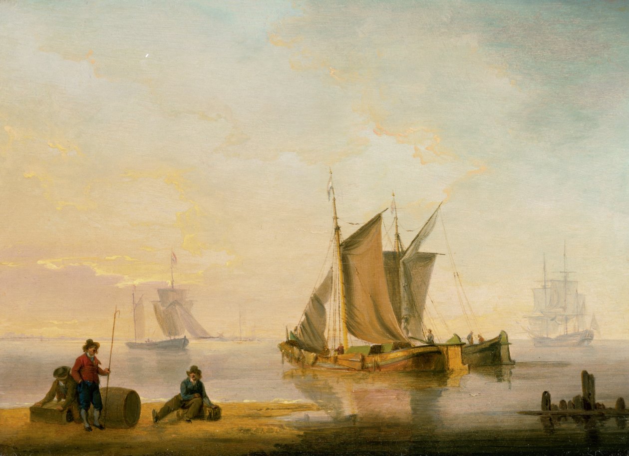 The Harbour at Weymouth, 1805 (pero, inkoust a akvarel na papíře) od John Thomas Serres