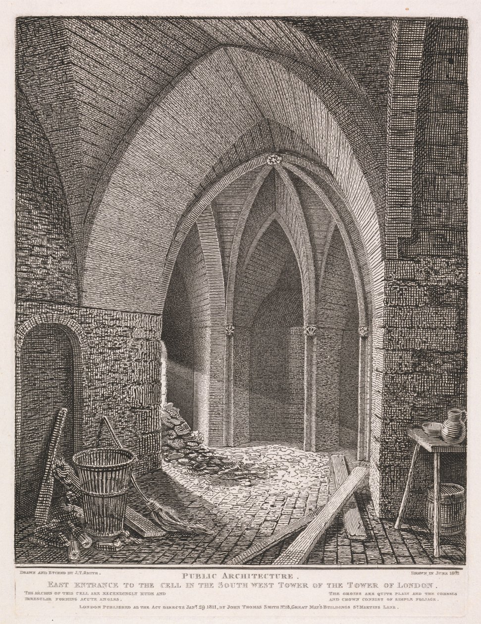 Východní vstup do cely v jihozápadní věži londýnského Toweru od John Thomas Smith