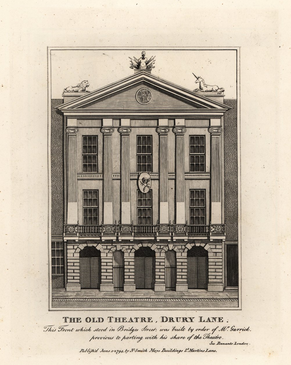 Před Starým divadlem, Drury Lane od John Thomas Smith