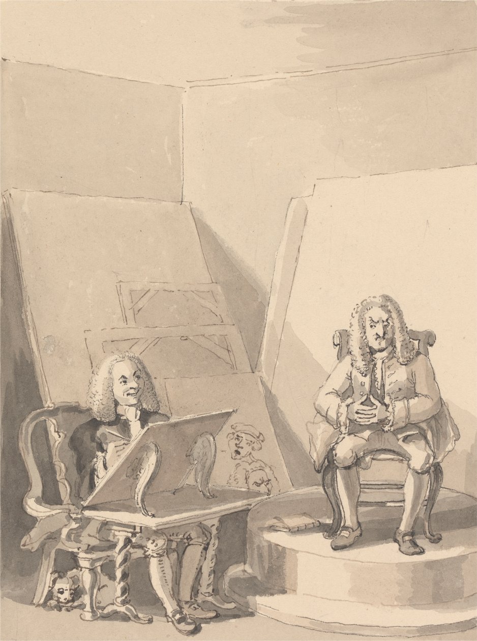 Hogarth vymýšlení portrétu H. Fieldinga pro knihkupce podle rysů Garricka, který si vypůjčil jednu z autorových paruk pro konkrétní účel, neexistuje žádný jeho skutečný portrét od John Thomas Smith