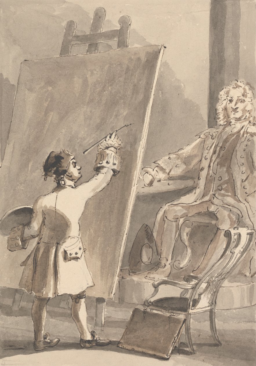 Hogarth maluje svůj obraz kapitána Corama pro nemocnici Foundling od John Thomas Smith