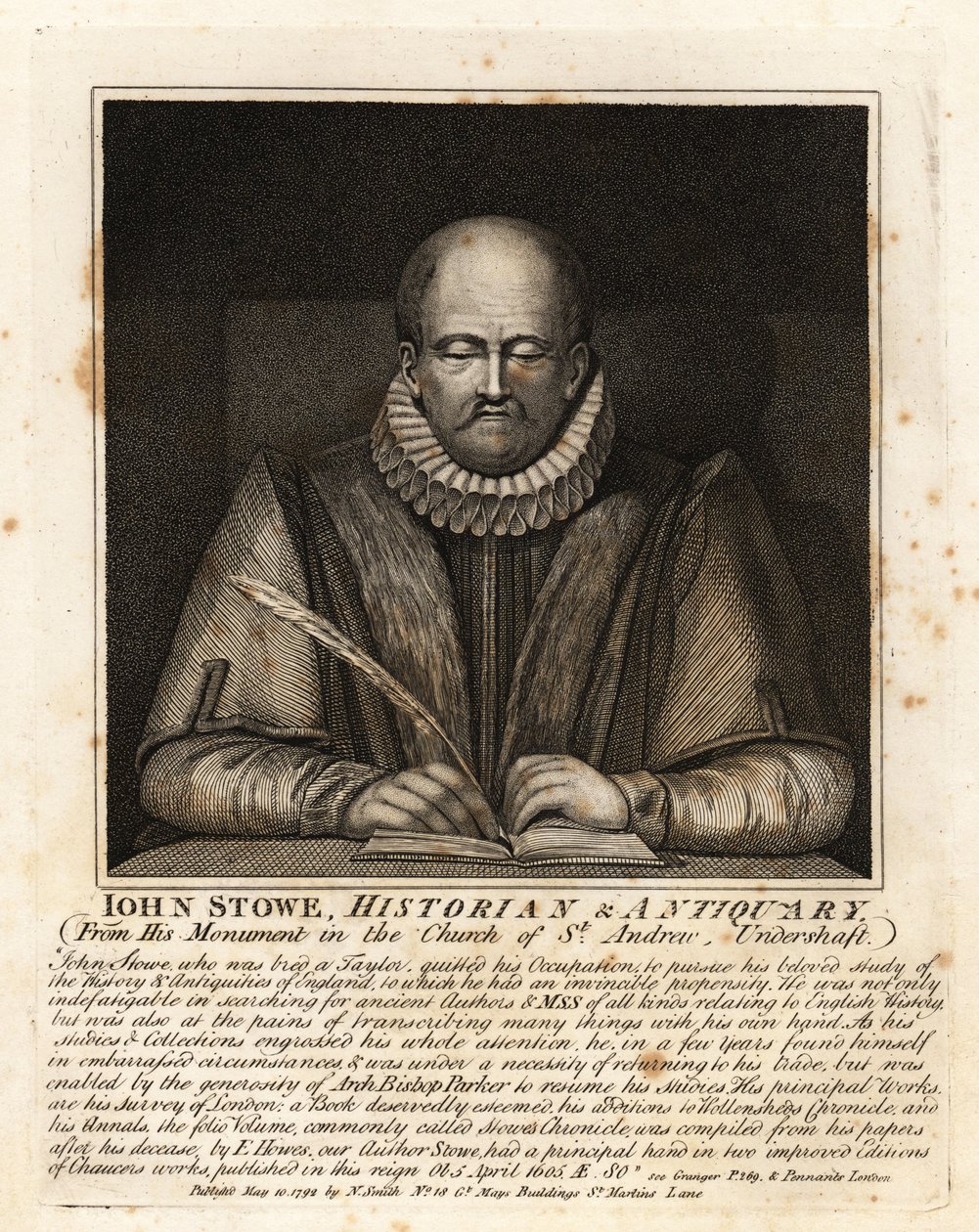 John Stowe, historik a antikvář od John Thomas Smith